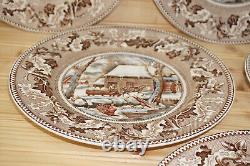 Johnson Brothers Historic America Frozen Up Turkey (6) Dinner Plates 10 5/(G62)
