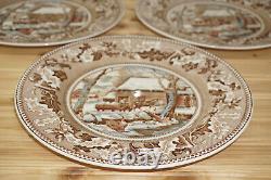 Johnson Brothers Historic America Frozen Up Turkey (6) Dinner Plates 10 5/(G62)
