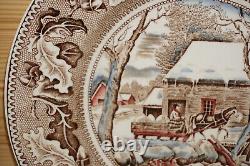 Johnson Brothers Historic America Frozen Up Turkey (6) Dinner Plates 10 5/(G62)