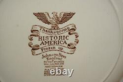 Johnson Brothers Historic America Frozen Up Turkey (6) Dinner Plates 10 5/(G62)