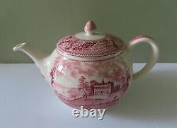 Johnson Brothers Historic America Mt. Vernon Pink Transfer 40 Oz Teapot