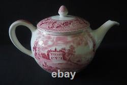 Johnson Brothers Historic America Mt. Vernon Pink Transfer 40 Oz Teapot