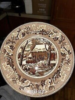 Johnson Brothers Historic America Thanksgiving FROZEN UP 10.5 Dinner Plate