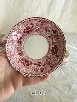 Johnson Brothers Historic America Wash DC red transferware cup & saucer x4
