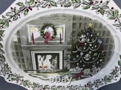 Johnson Brothers Huge Merry Christmas Oval Meat Serving Platter 20 X 16