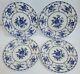 Johnson Brothers Indies Blue 9 3/4 Dinner Plates, Set Of 4, Made In England Nos