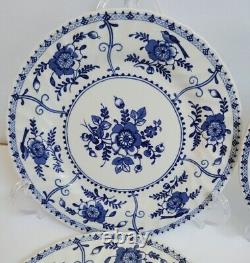 Johnson Brothers INDIES BLUE 9 3/4 Dinner Plates, set of 4, Made in England NOS