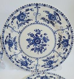 Johnson Brothers INDIES BLUE 9 3/4 Dinner Plates, set of 4, Made in England NOS
