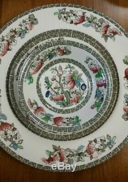 Johnson Brothers Indian Tree China Cream Green Key England Dinner Plate Bowl Set