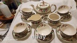 Johnson Brothers Indian Tree Cream Green Key 14 pc Hostess Serving tae set