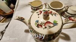 Johnson Brothers Indian Tree Cream Green Key 14 pc Hostess Serving tae set