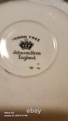 Johnson Brothers Indian Tree Cream Green Key 14 pc Hostess Serving tae set