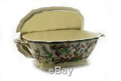 Johnson Brothers Indian Tree Large Rectangular Tureen Ivory Green Key