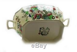 Johnson Brothers Indian Tree Large Rectangular Tureen Ivory Green Key