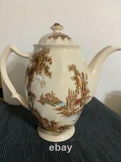 Johnson Brothers Ironstone Coffee Pot The Old Mill Brown Multicolor