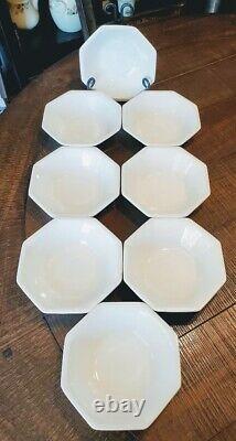 Johnson Brothers Ironstone Heritage White Soup Cereal Bowls x 8 UNUSED