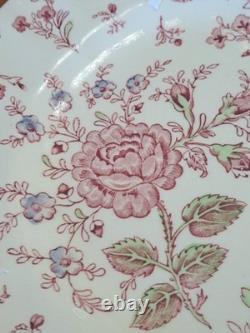 Johnson Brothers Ironstone Vintage Rose Chintz Pink 53 Piece Grouping England