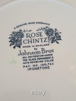 Johnson Brothers Ironstone Vintage Rose Chintz Pink 53 Piece Grouping England