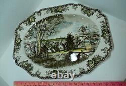 Johnson Brothers LARGE Turkey Platter 20 X 16 FRIENDLY VILLAGE genuine engraving