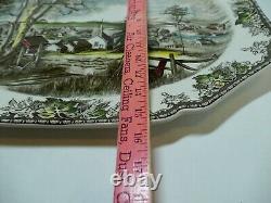 Johnson Brothers LARGE Turkey Platter 20 X 16 FRIENDLY VILLAGE genuine engraving