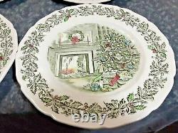 Johnson Brothers MERRY CHRISTMAS 4 DINNER PLATES MADE IN ENGLAND (s)