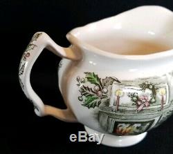 Johnson Brothers MERRY CHRISTMAS Covered Sugar Bowl & Creamer (Older)