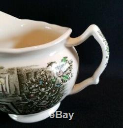 Johnson Brothers MERRY CHRISTMAS Covered Sugar Bowl & Creamer (Older)