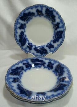Johnson Brothers NORMANDY Beautiful Flow Blue 4 Large Rim Soup Bowls GC