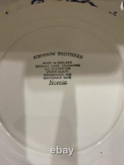 Johnson Brothers Nordic Blue Set Of 7 Dinner Plates And 7 Salad Plates