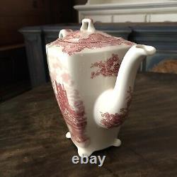 Johnson Brothers OLD BRITAIN CASTLES 8 BLARNEY COFFEE TEA POT PINK RED RARE