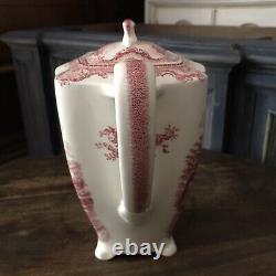 Johnson Brothers OLD BRITAIN CASTLES 8 BLARNEY COFFEE TEA POT PINK RED RARE