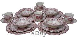 Johnson Brothers OLD BRITAIN CASTLES PINK 20 Pc Dinnerware Set for 4 NEWithBOX
