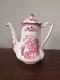Johnson Brothers Old Britain Castles Pink 4 Cup Coffee Pot & Lid Crown England
