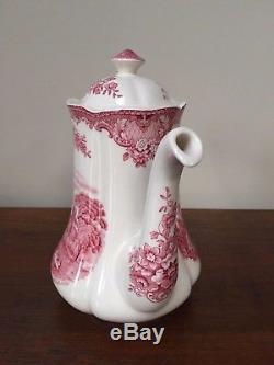 Johnson Brothers OLD BRITAIN CASTLES PINK 4 Cup Coffee Pot & Lid Crown ENGLAND