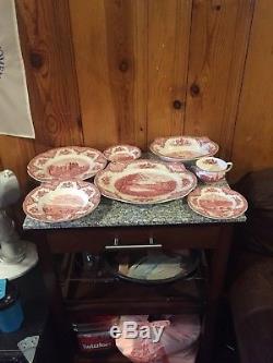 Johnson Brothers OLD BRITAIN CASTLES PINK. Approximately 42 pieces