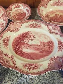 Johnson Brothers OLD BRITAIN CASTLES PINK. Approximately 42 pieces