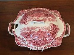 Johnson Brothers OLD BRITAIN CASTLES PINK Rectangular Tureen & Lid Made ENGLAND