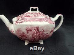 Johnson Brothers OLD BRITAIN CASTLES PINK Teapot with Lid Made in England AS IS