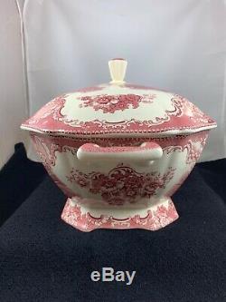 Johnson Brothers OLD BRITAIN CASTLES Pink Rectangular Tureen & Lid