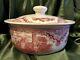 Johnson Brothers Old Britain Castles Warwick Casserole Dish Soup Tureen Pink