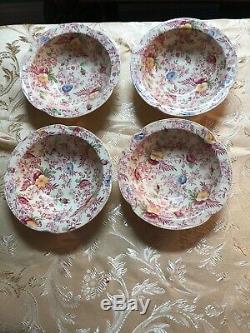 Johnson Brothers OLD ENGLISH CHINTZ PINK 16 Pc Set With Plates And Bowls