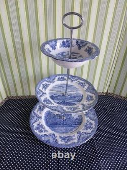 Johnson Brothers Old Britain Castles Blue 4 Piece Tier Server