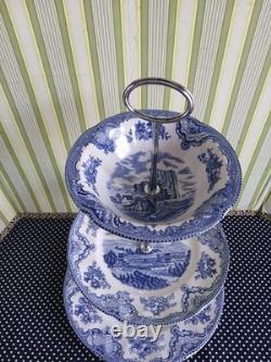 Johnson Brothers Old Britain Castles Blue 4 Piece Tier Server
