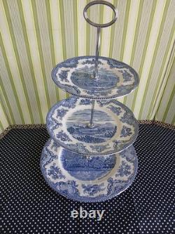 Johnson Brothers Old Britain Castles Blue 4 Piece Tier Server
