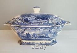Johnson Brothers Old Britain Castles Large Blue Soup Tureen Old Mark