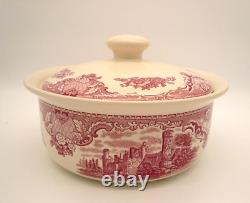 Johnson Brothers Old Britain Castles Pink 2 Qt Round Covered Casserole Dish
