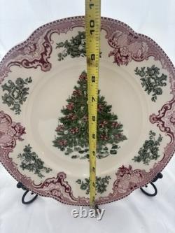 Johnson Brothers Old Britain Castles Pink Christmas 10 1/2 Inch Dinner Plates #2