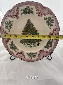 Johnson Brothers Old Britain Castles Pink Christmas 10 1/2 Inch Dinner Plates #2