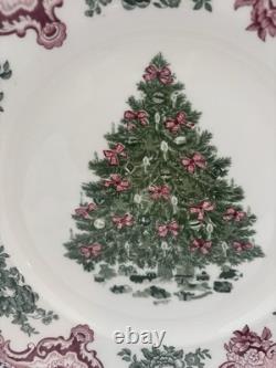Johnson Brothers Old Britain Castles Pink Christmas 10 1/2 Inch Dinner Plates #2