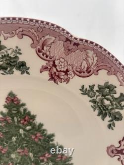 Johnson Brothers Old Britain Castles Pink Christmas 10 1/2 Inch Dinner Plates #2
